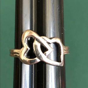 Sterling silver double heart ring 🌹